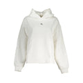 Calvin klein pull femme en coton blanc avec logo noir subtil sur la poitrine et capuche