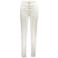 Jean blanc taille haute en coton calvin klein pour femme avec fermeture boutonnée et coupe slim