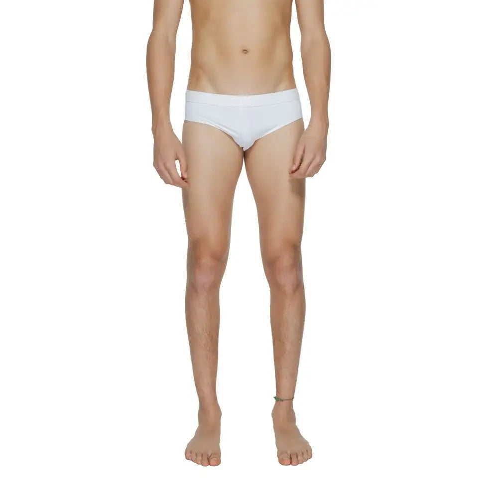 Calvin klein white polyamide swim briefs with a simple clean design for swimwear use