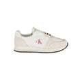 Sneaker calvin klein blanche en polyuréthane avec logo rose discret et semelle en caoutchouc noir pour homme