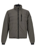 Veste matelassée canada goose bicolor longueur complète en polyamide vert olive foncé avec fermeture éclair noire et bordures