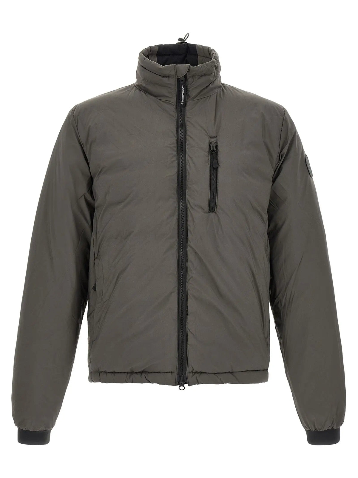 Veste matelassée canada goose bicolor longueur complète en polyamide vert olive foncé avec fermeture éclair noire et bordures