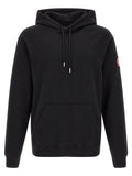 Sweatshirt canada goose noir en coton avec logo circulaire rouge sur la manche gauche et embouts argentés aux cordons