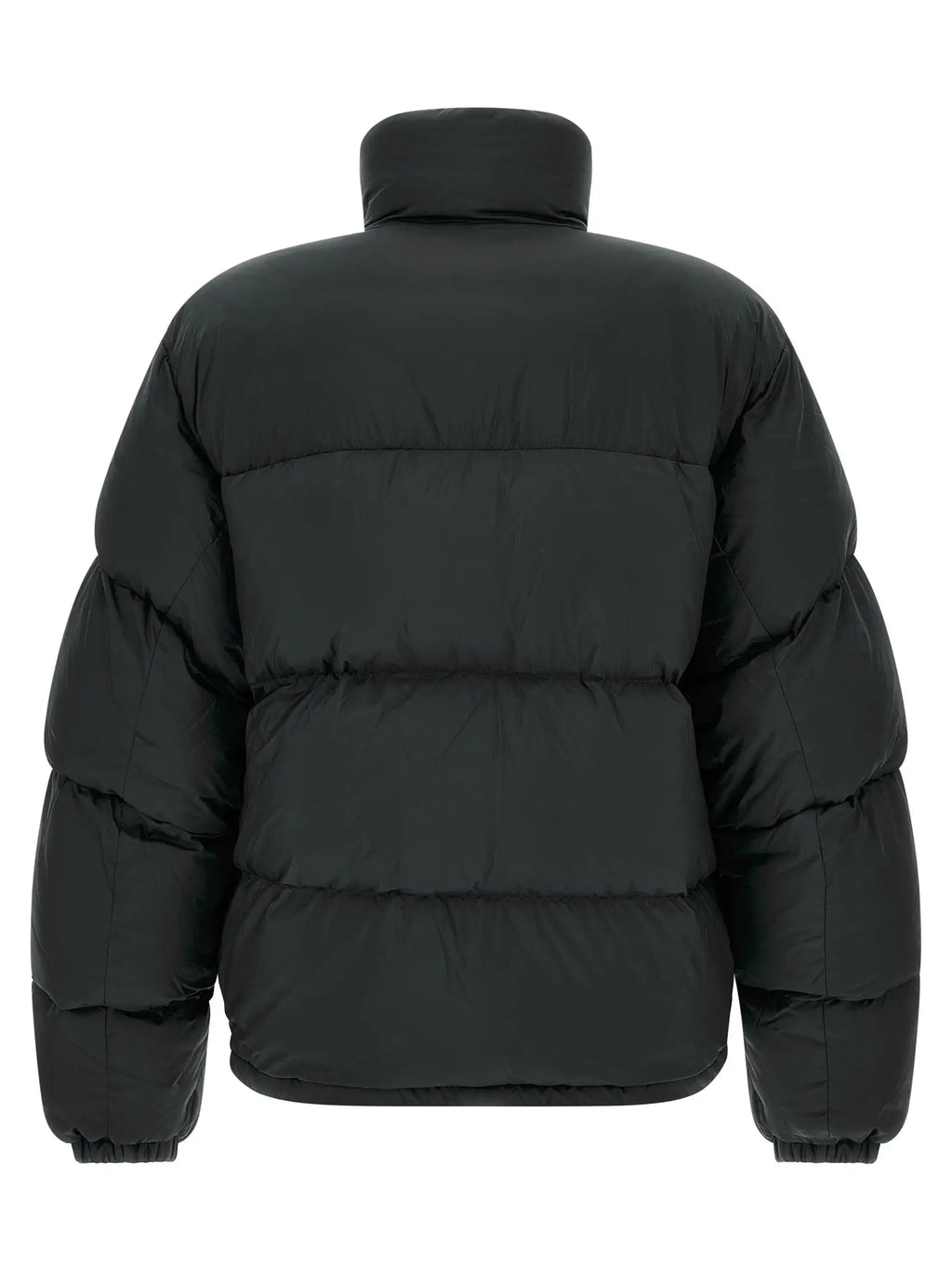 Veste longue canada goose noire en polyamide avec col montant et coutures horizontales effet duvet