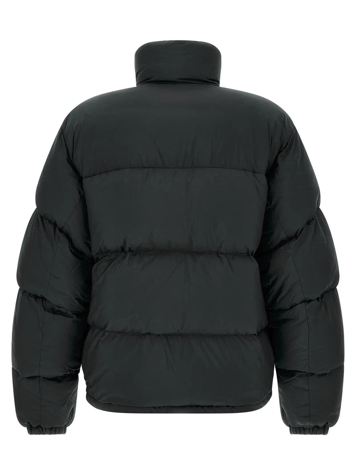 Veste longue canada goose noire en polyamide avec col montant et coutures horizontales effet duvet