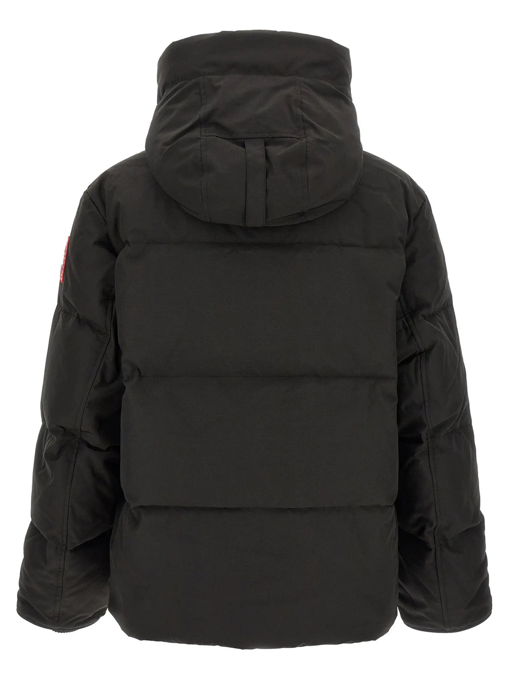 Parka noire canada goose en polyester avec capuche et panneaux matelassés en duvet