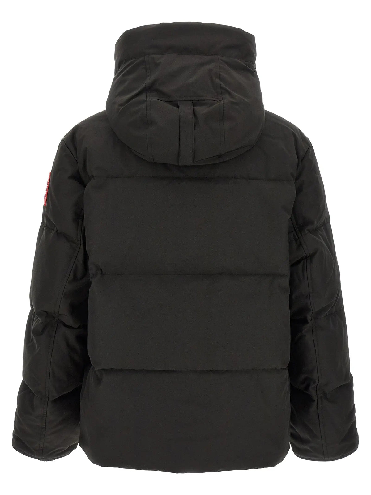 Parka noire canada goose en polyester avec capuche et panneaux matelassés en duvet