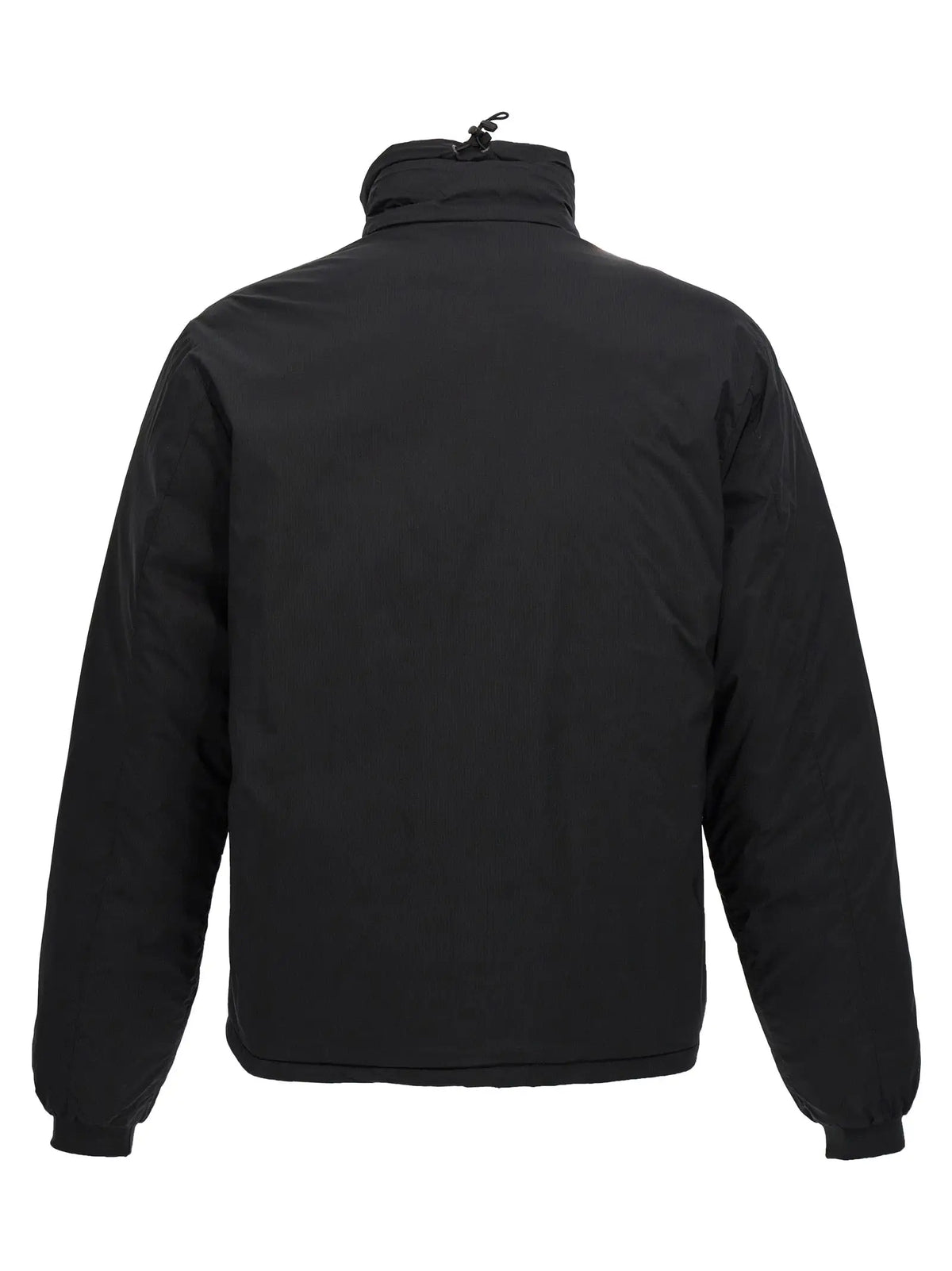 Veste canada goose noire en polyester avec col haut et cordon de serrage au cou, modèle matelassé