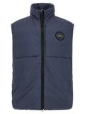 Canada Goose veste sans manches bleu marine en polyamide avec col montant, fermeture éclair noire et logo circulaire