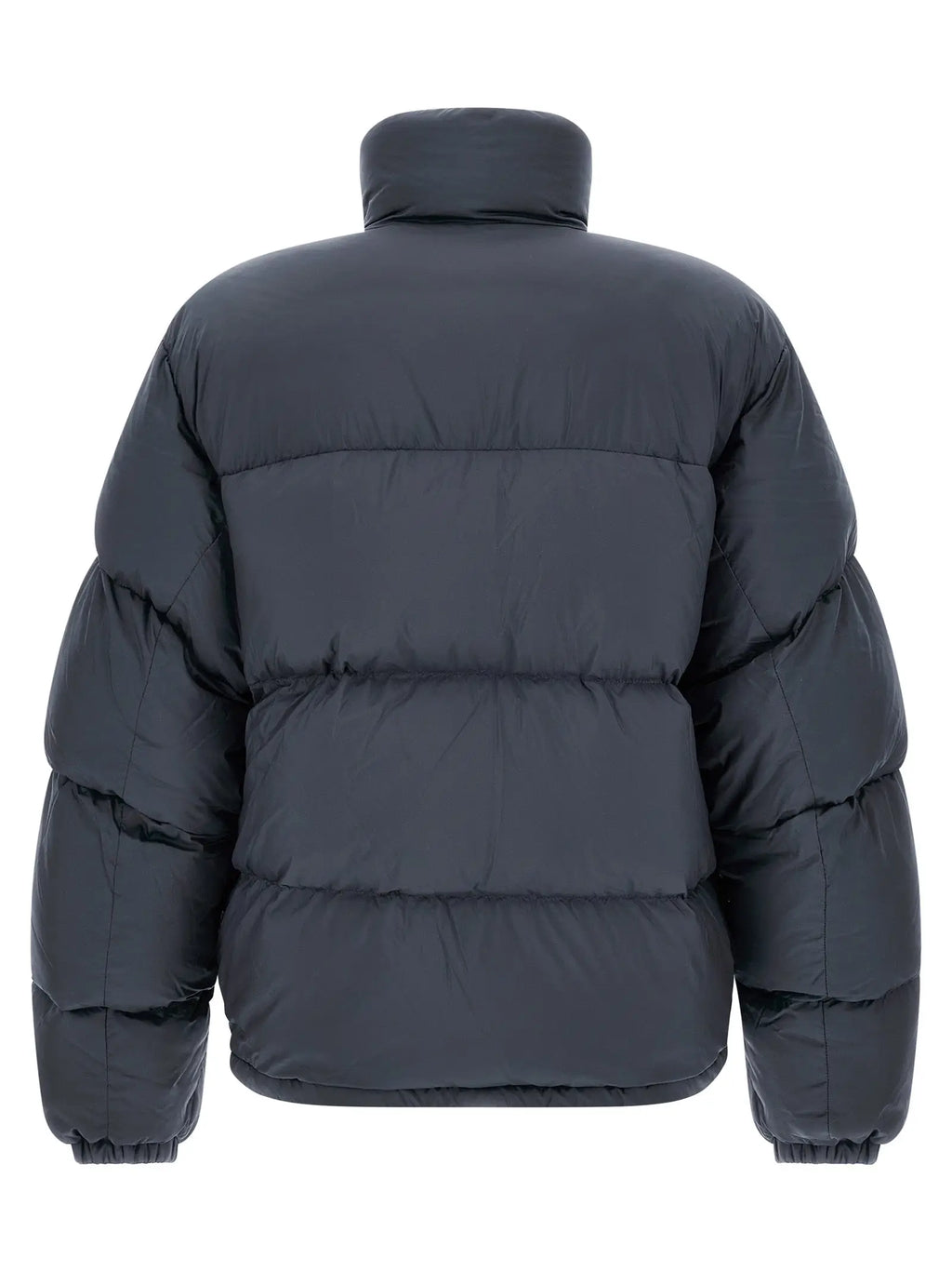 Veste longue canada goose gris en polyamide avec col montant et matelassage horizontal style doudoune