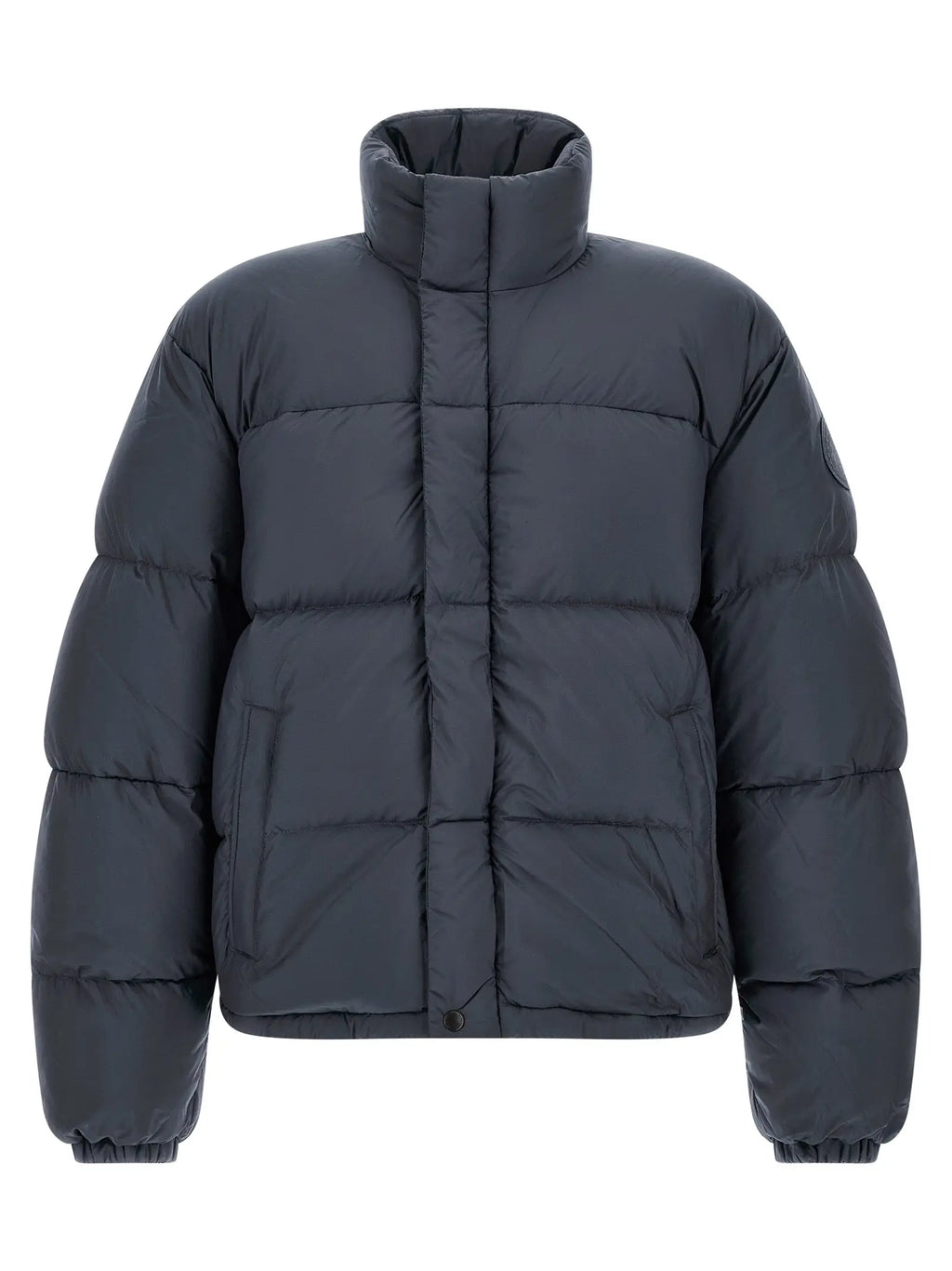 Veste canada goose gris foncé en polyamide avec design matelassé et col montant longue longueur