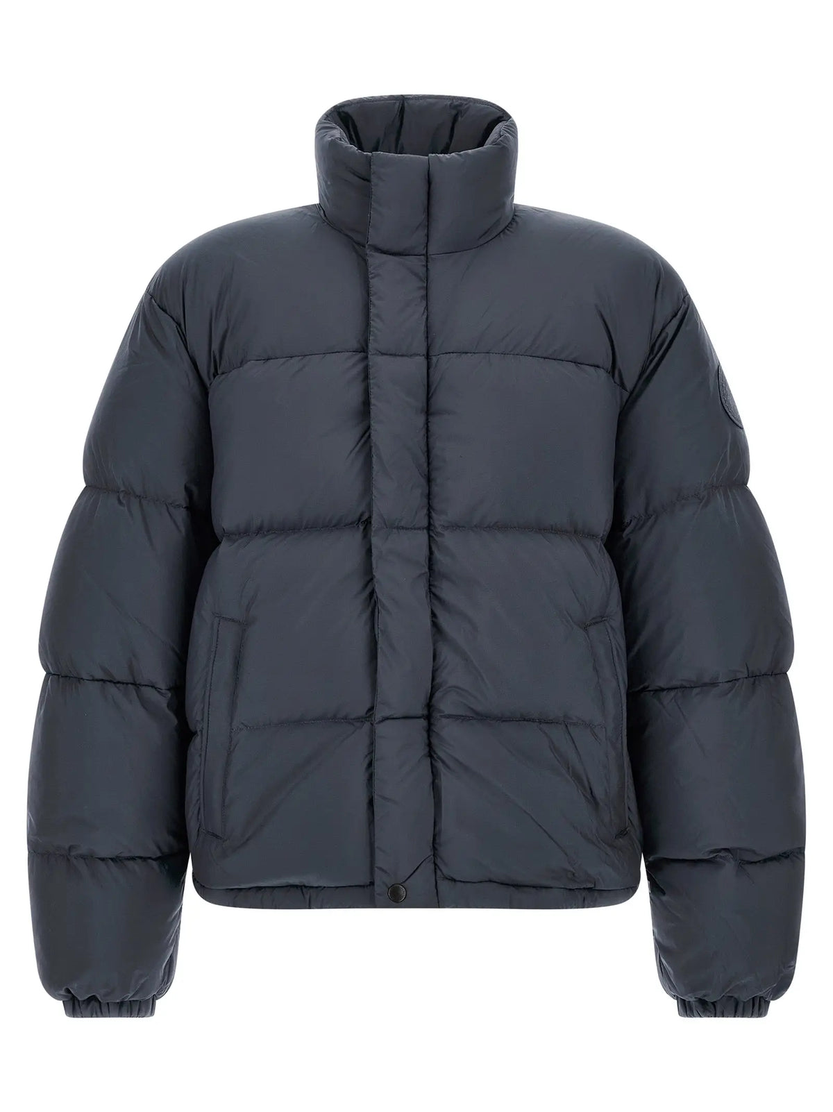 Veste canada goose gris foncé en polyamide avec design matelassé et col montant longue longueur