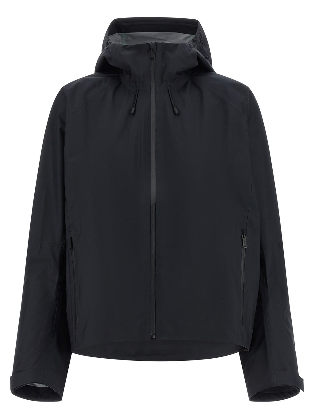 Veste Canada Goose en polyester noir pour femme, coupe-vent et résistante à l'eau, avec capuche et poches pratiques.