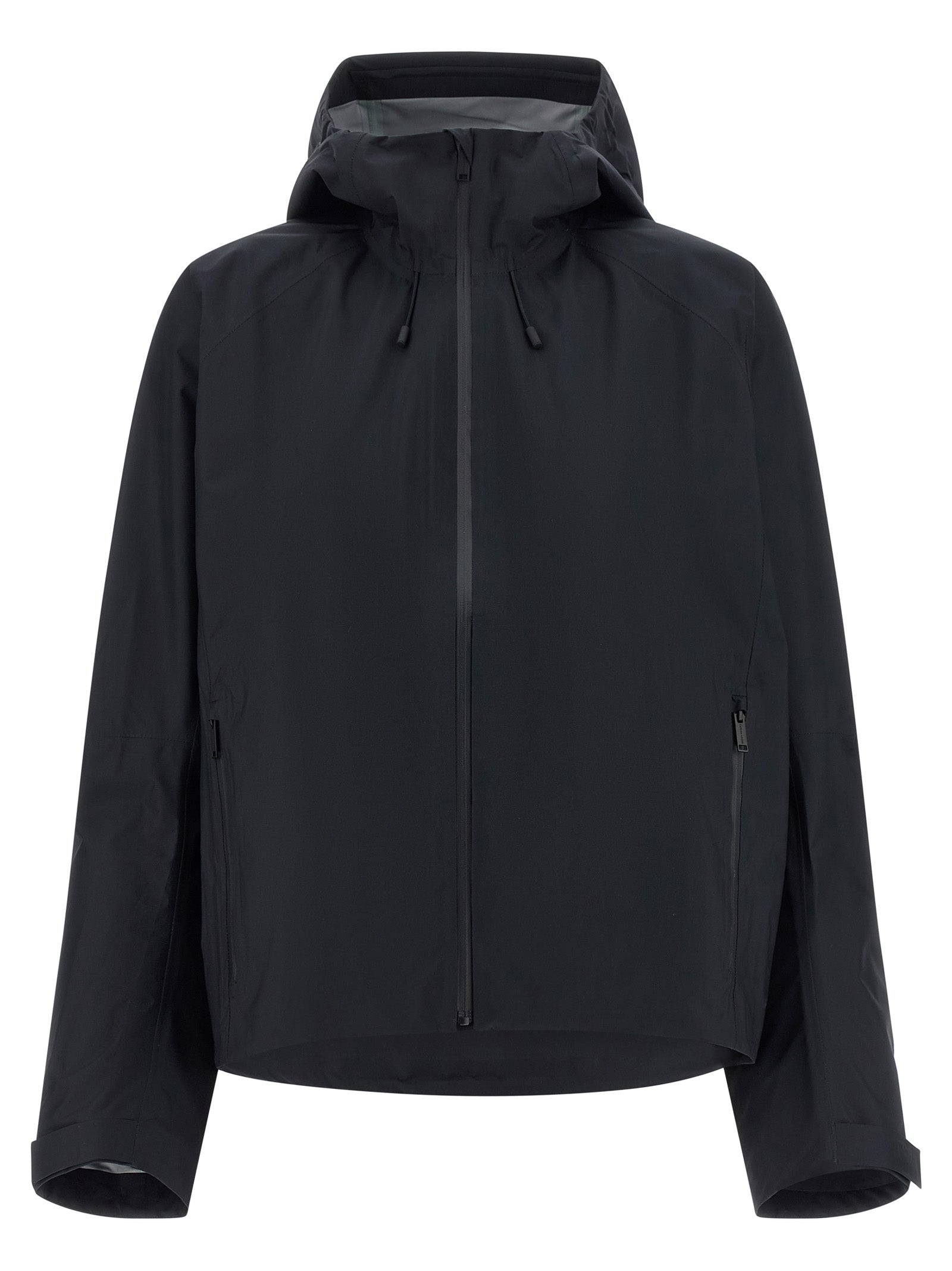 Veste Canada Goose en polyester noir pour femme, coupe-vent et résistante à l'eau, avec capuche et poches pratiques.
