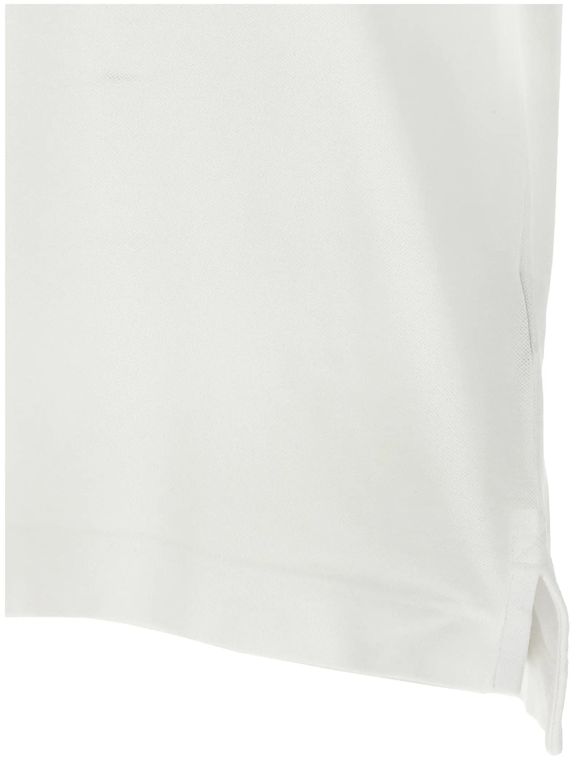 Polo canada goose blanc en coton avec texture côtelée subtile et ourlet net et ajusté