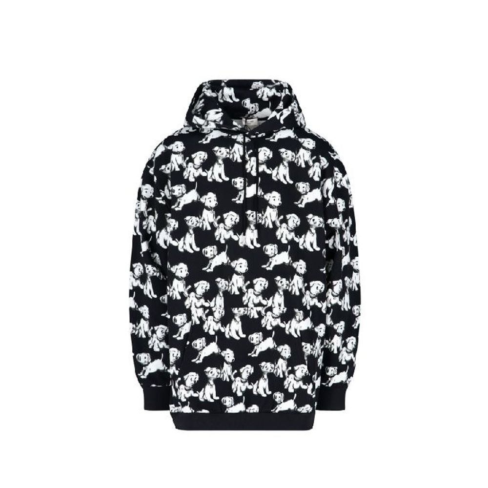 Sweatshirt en coton noir de marque Celine, vue de face, avec logo discret, tissu doux et coupe décontractée.