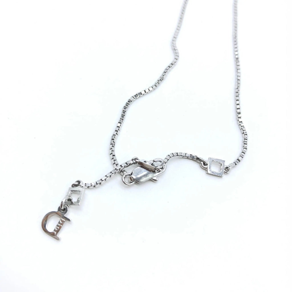 Collier christian dior en argent sterling 925 avec chaîne box et pendentif d art déco antique