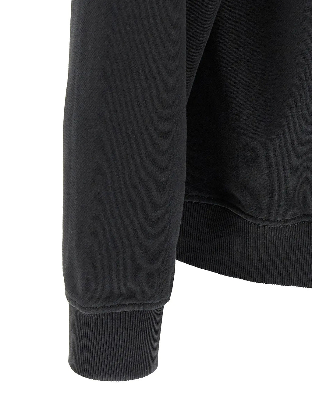 Manchette côtelée noire en maille douce légèrement texturée du sweat en coton diesel noir