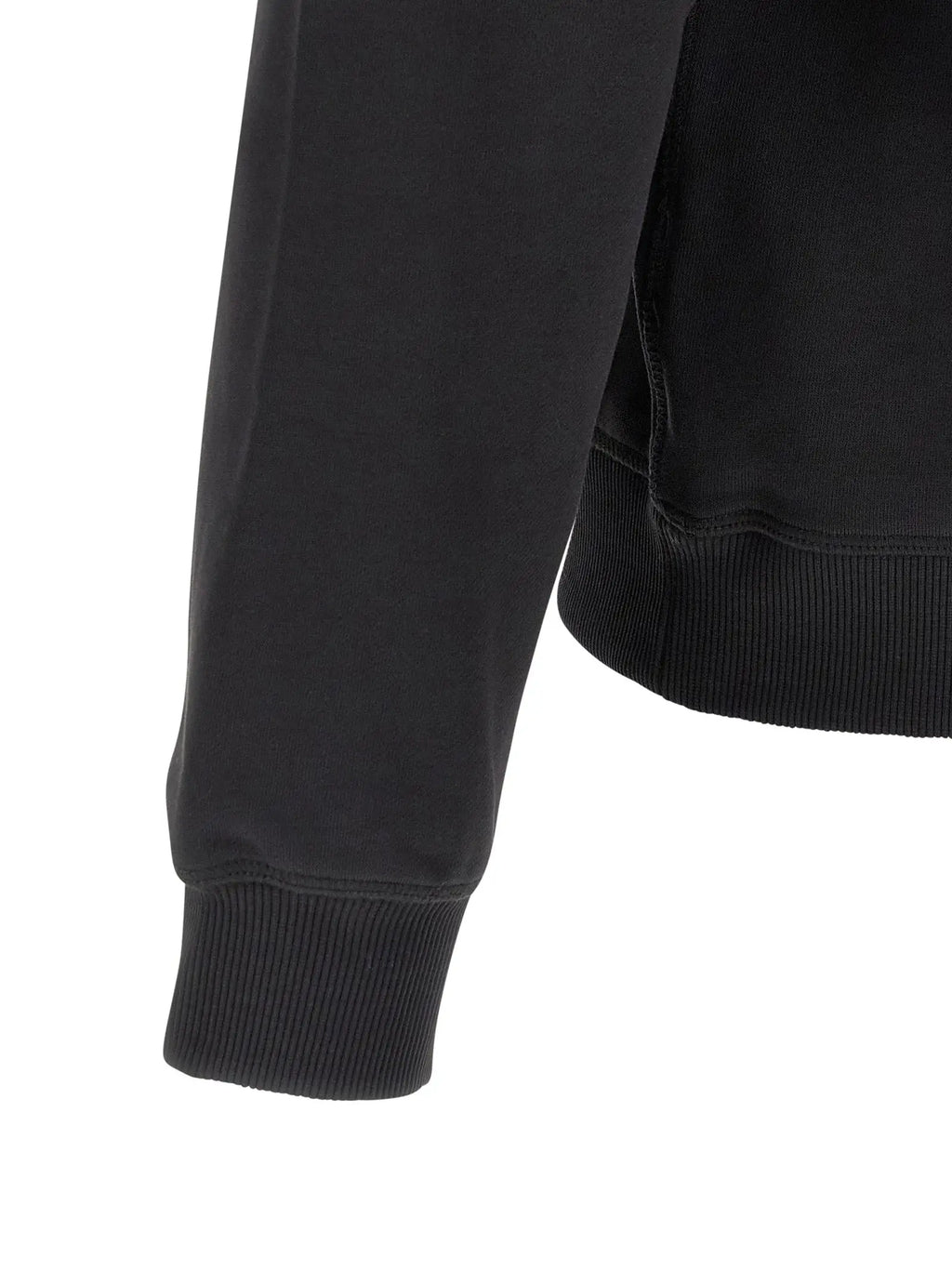 Poignet côtelé noir en maille d’un sweat-shirt décontracté en coton diesel noir