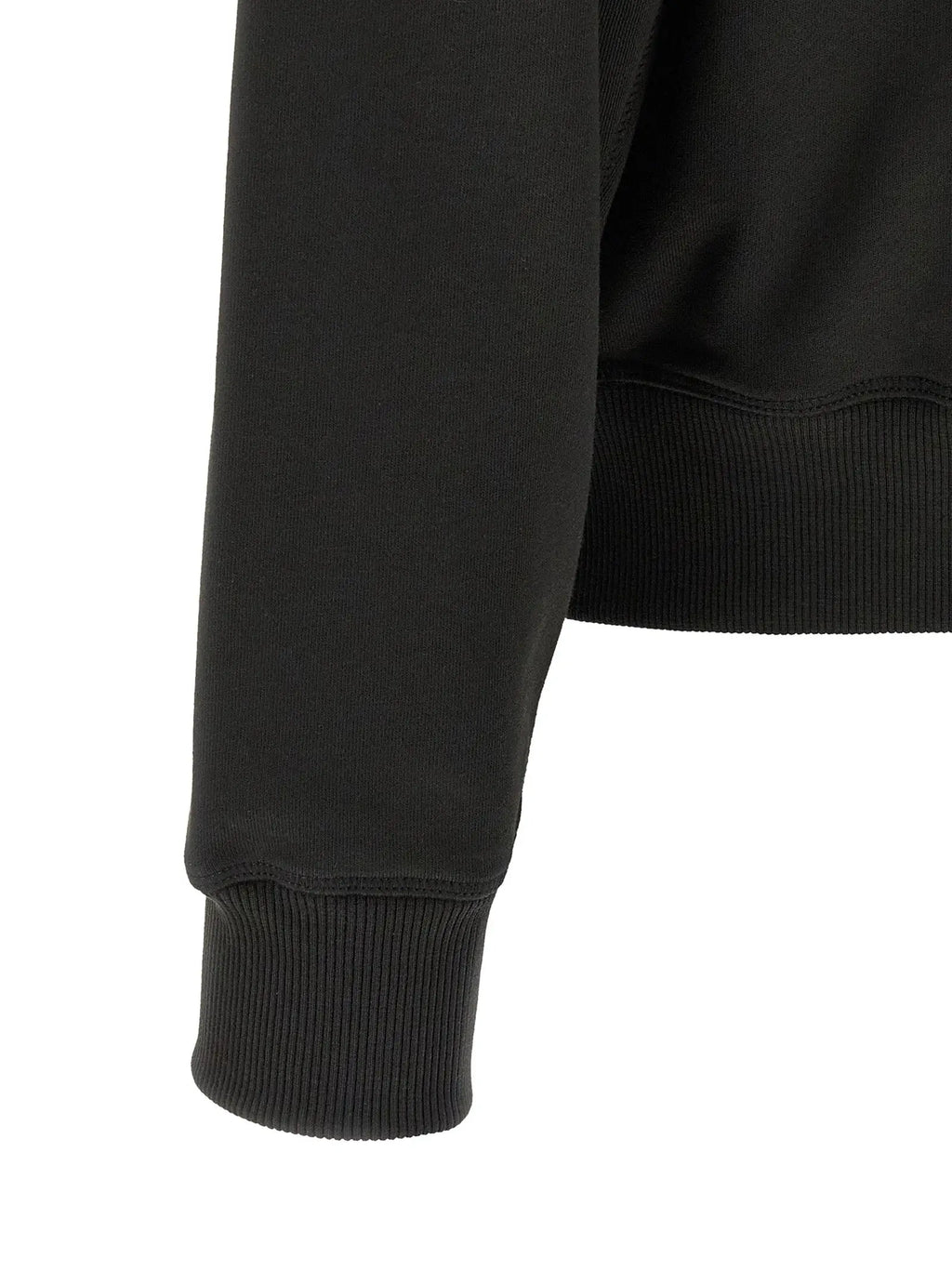 Poignet côtelé noir en maille d’un sweat-shirt décontracté en coton diesel noir
