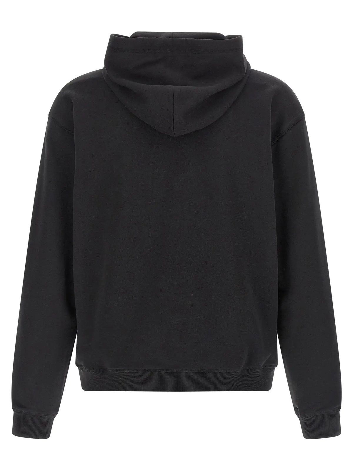 Sweatshirt diesel noir en coton avec capuche et poignets et ourlet côtelés