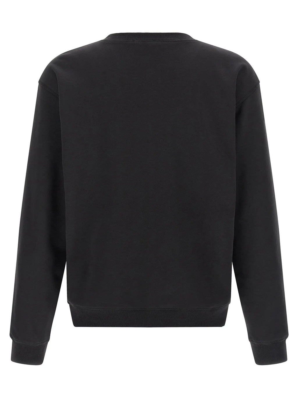 Sweatshirt diesel en coton noir avec col rond et poignets et ourlet côtelés
