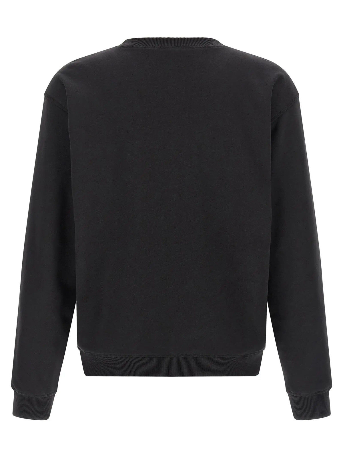 Sweatshirt diesel en coton noir avec col rond et poignets et ourlet côtelés