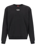 Sweatshirt diesel noir en coton avec logo brodé blanc sur la poitrine