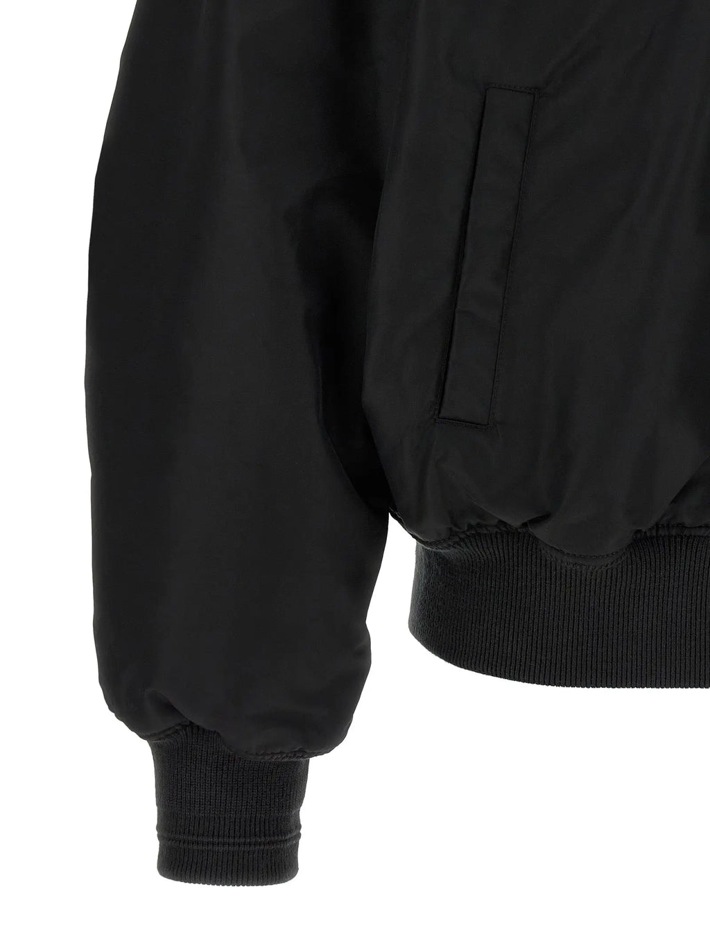 Blouson aviateur diesel noir en polyamide avec poignets côtelés et design minimaliste élégant