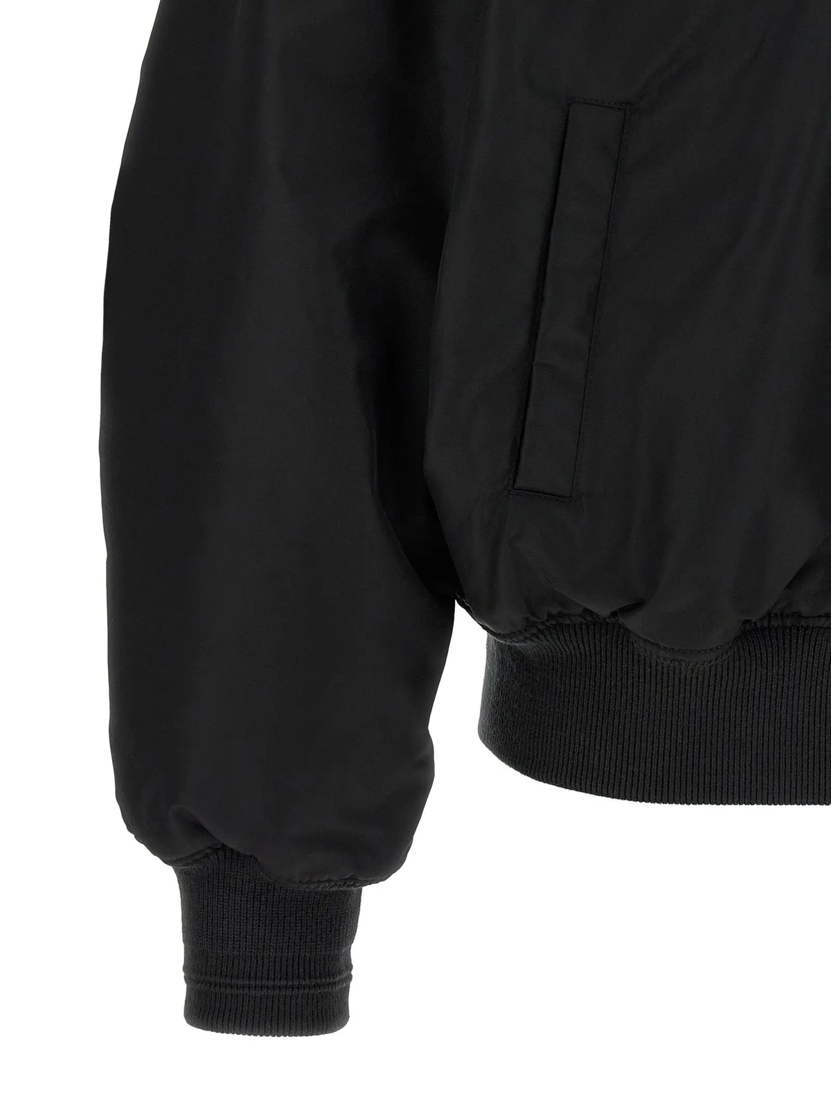 Blouson aviateur diesel noir en polyamide avec poignets côtelés et design minimaliste élégant