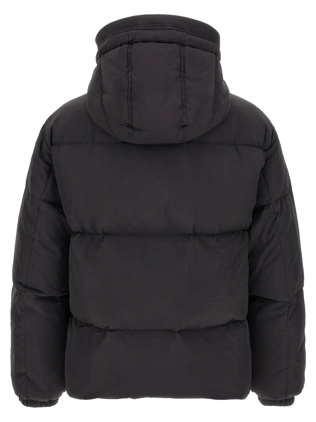 Veste longue diesel noire en polyamide avec capuche attachée et design matelassé en duvet