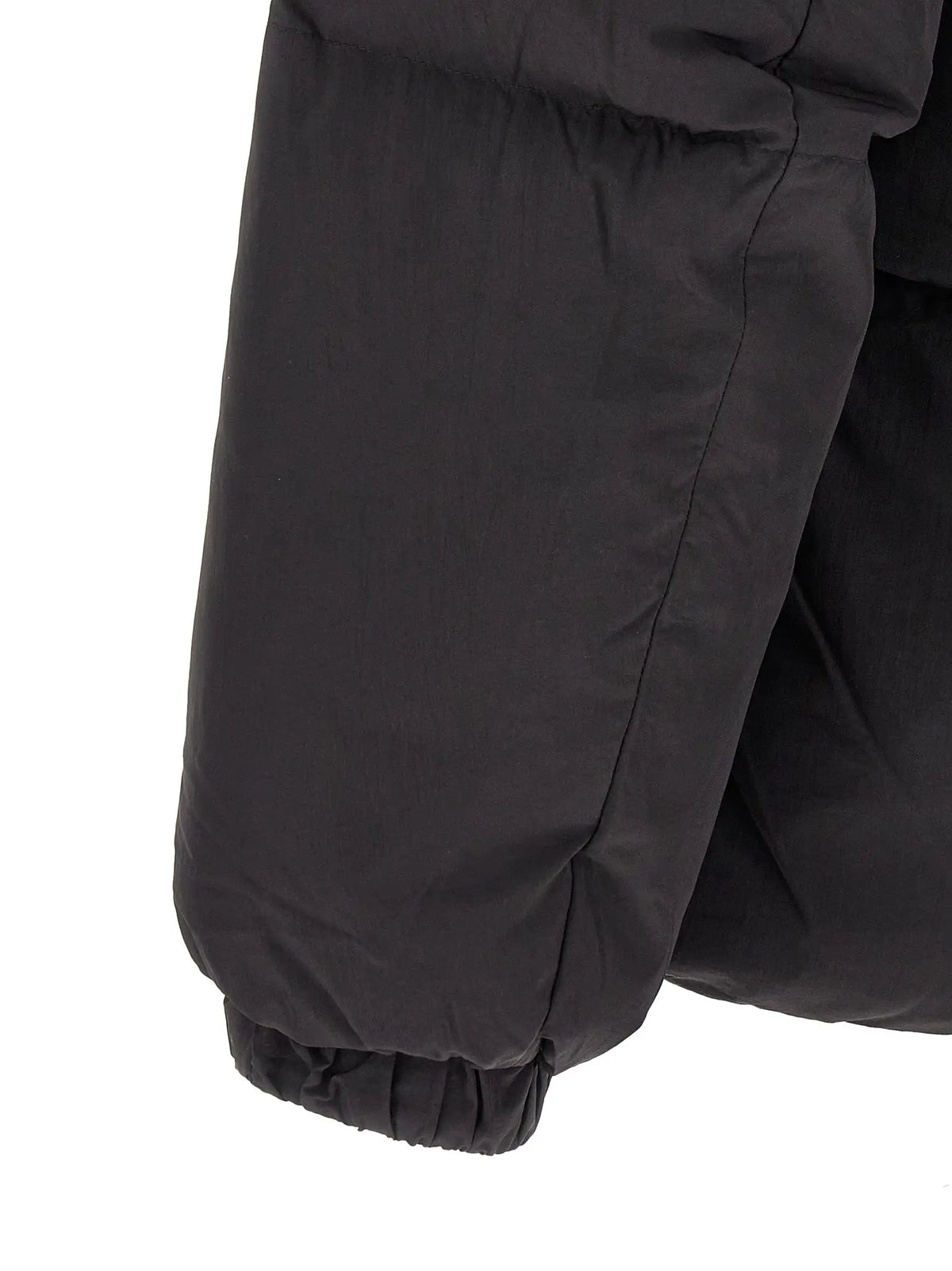 Manche de veste diesel noire matelassée en polyamide avec couture capitonnée et poignet élastiqué