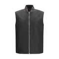Veste sans manches diesel marron en polyamide avec fermeture éclair argentée et logo discret sur la poitrine noire