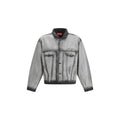 Veste en denim gris délavé diesel en coton avec col et poignets noirs