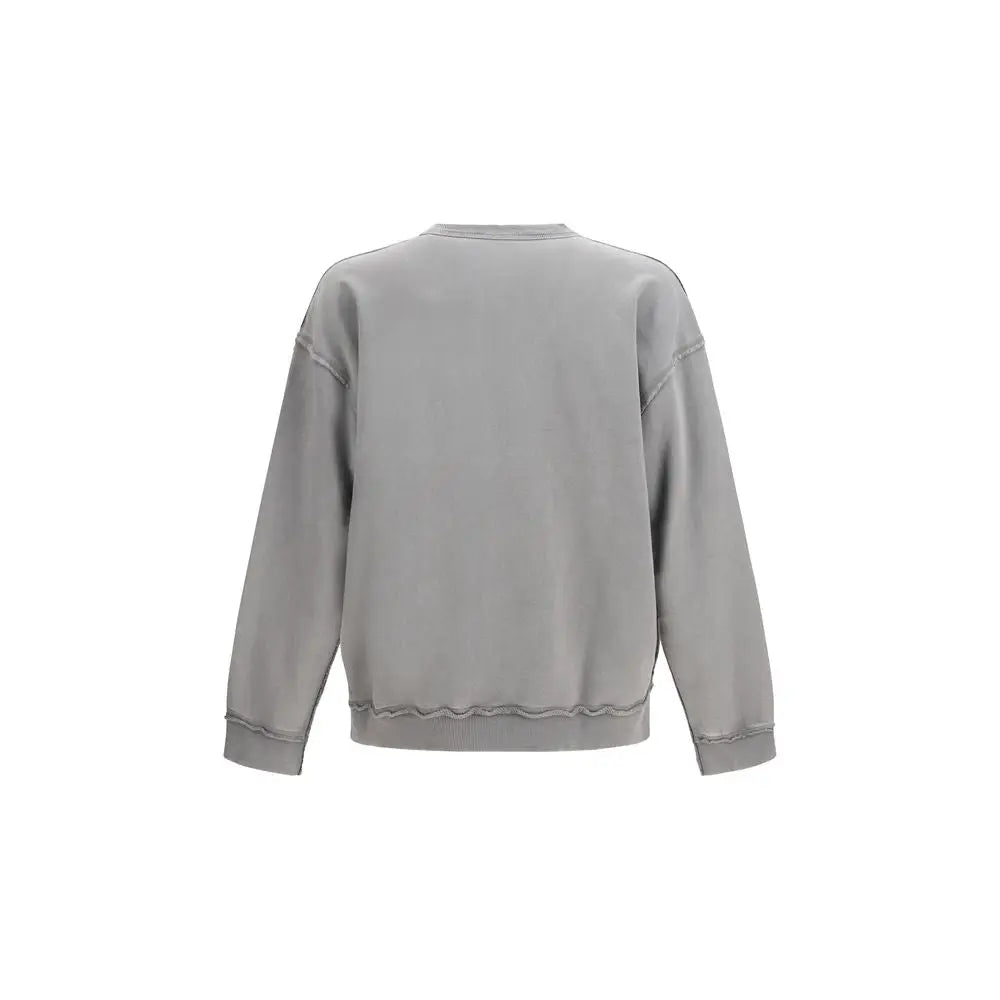 Un sweat diesel gris en coton doux avec une coupe décontractée et un ourlet ondulé distinctif