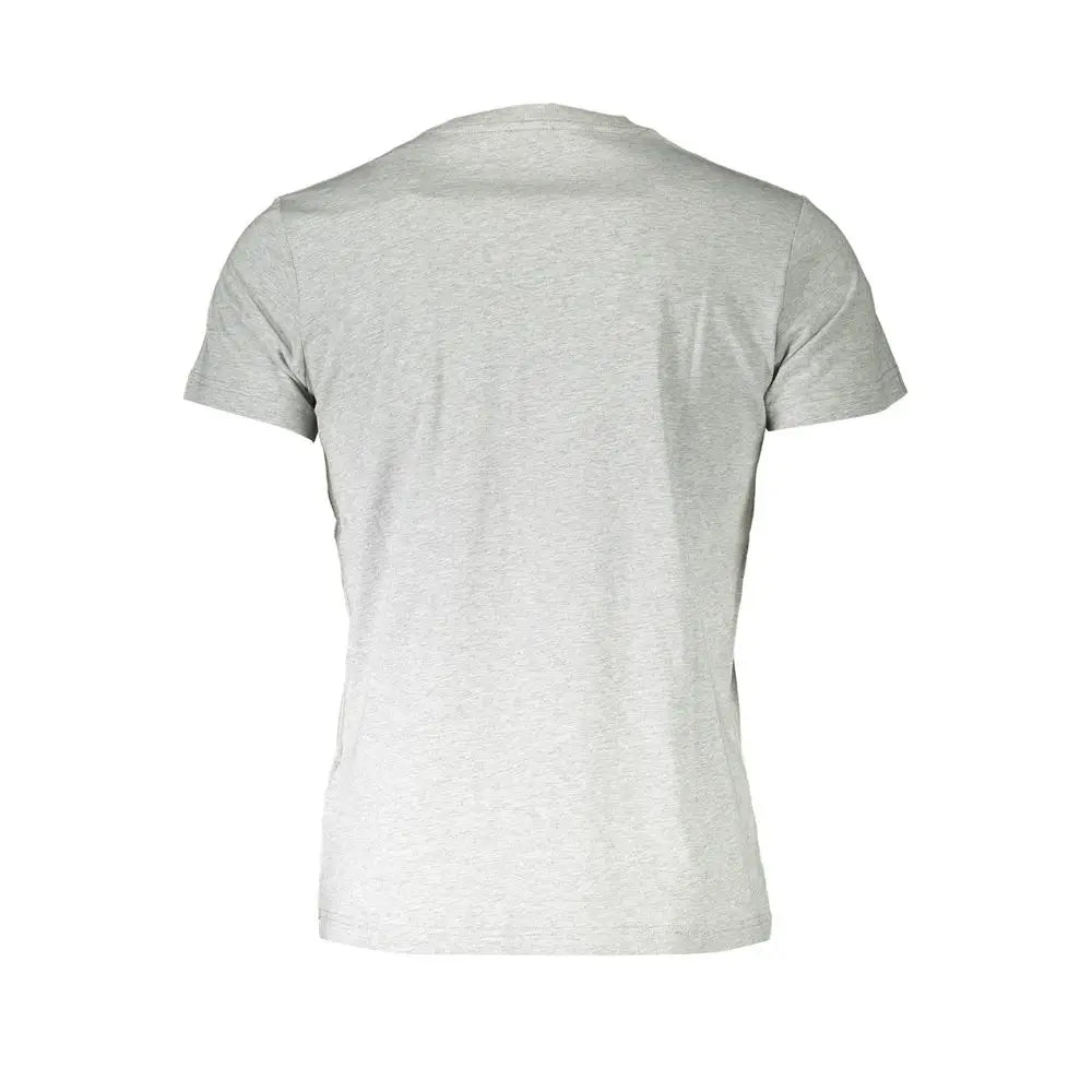 T-shirt diesel grigio en coton gris chiné à manches courtes avec col rond classique pour homme