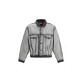 Veste en denim gris en coton de la marque Diesel, style décontracté avec boutons et poches sur le devant.
