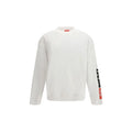 Sweatshirt diesel blanc en coton avec branding noir et rouge sur la manche