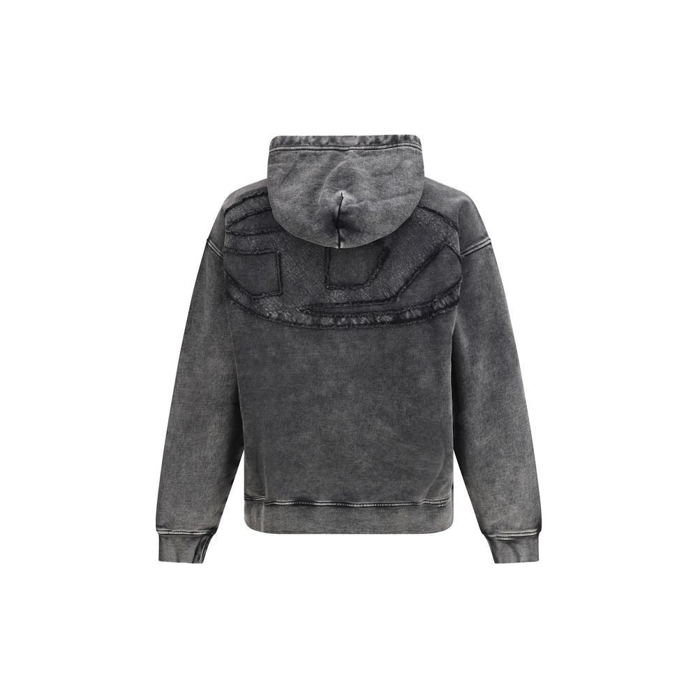 Sweat-shirt en coton noir de la marque Diesel, coupe décontractée avec logo Diesel visible à l'avant.