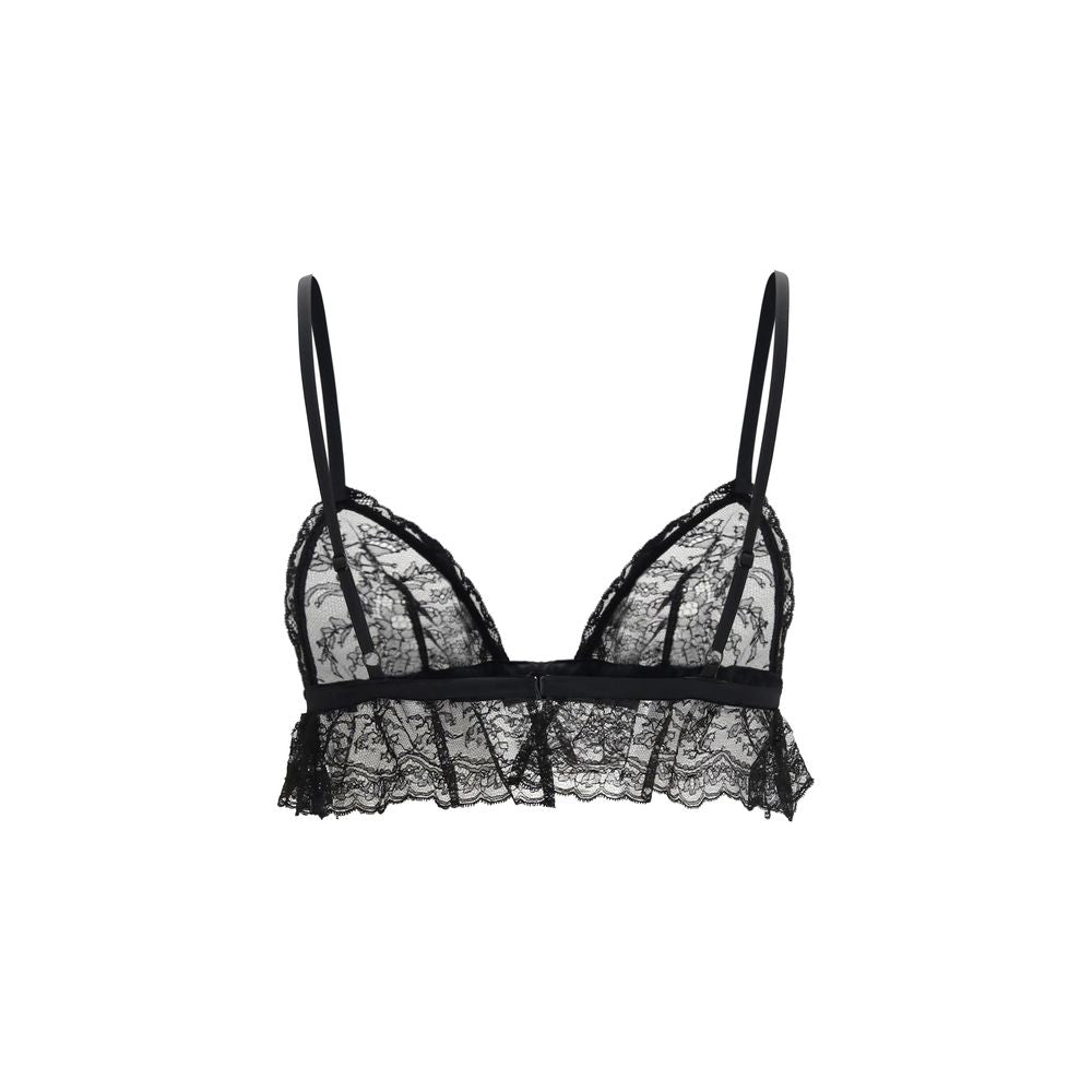 Soutien-gorge en coton noir de Dolce & Gabbana, élégant et confortable, avec détails délicats et logo de la marque.