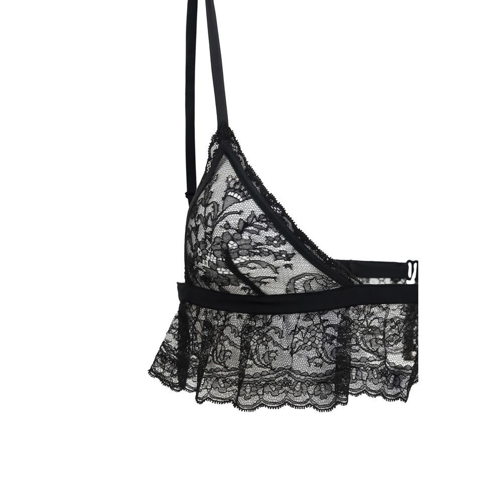 Soutien-gorge en coton noir de Dolce & Gabbana, élégant et confortable, avec détails délicats en tissu de haute qualité.