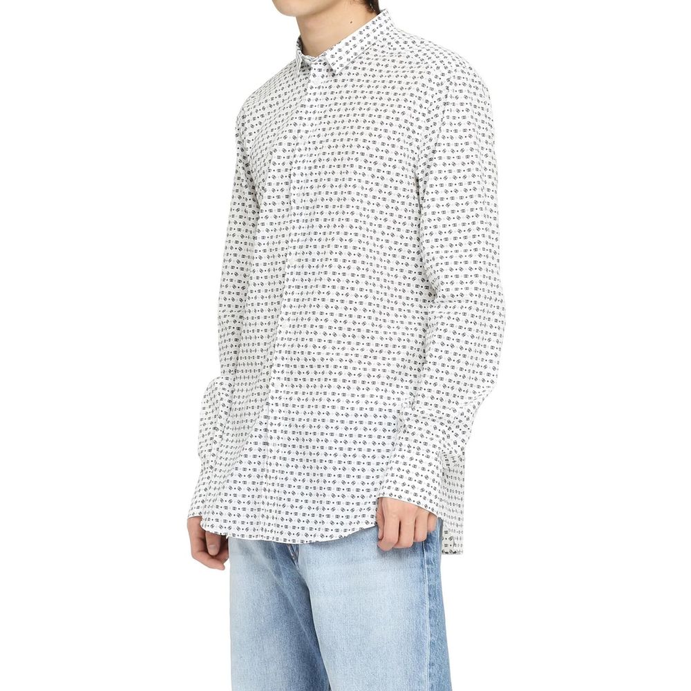 Chemise blanche en coton Dolce & Gabbana, style élégant, avec col classique et boutons visibles.
