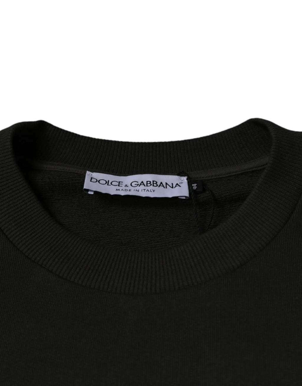 Pull en maille dolce & gabbana noir col rond côtelé avec étiquette made in italy