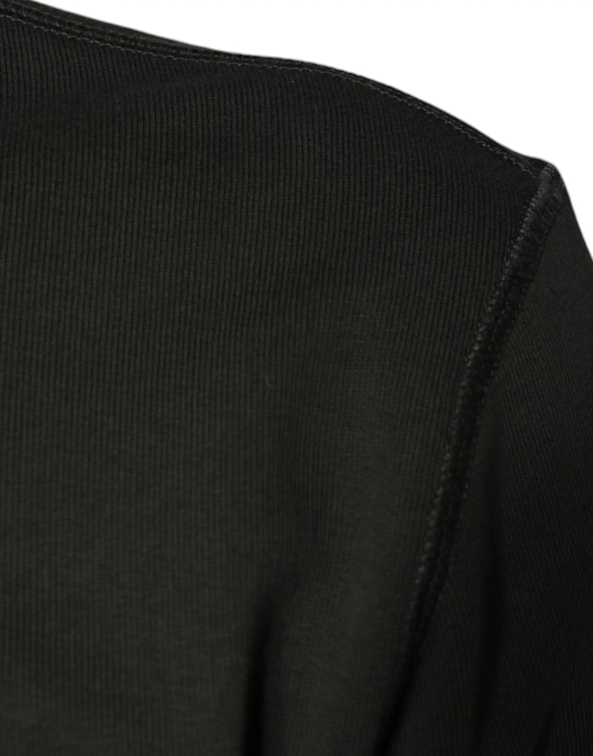 Pull à col rond dolce & gabbana army green en maille côtelée noire avec couture précise à l’épaule