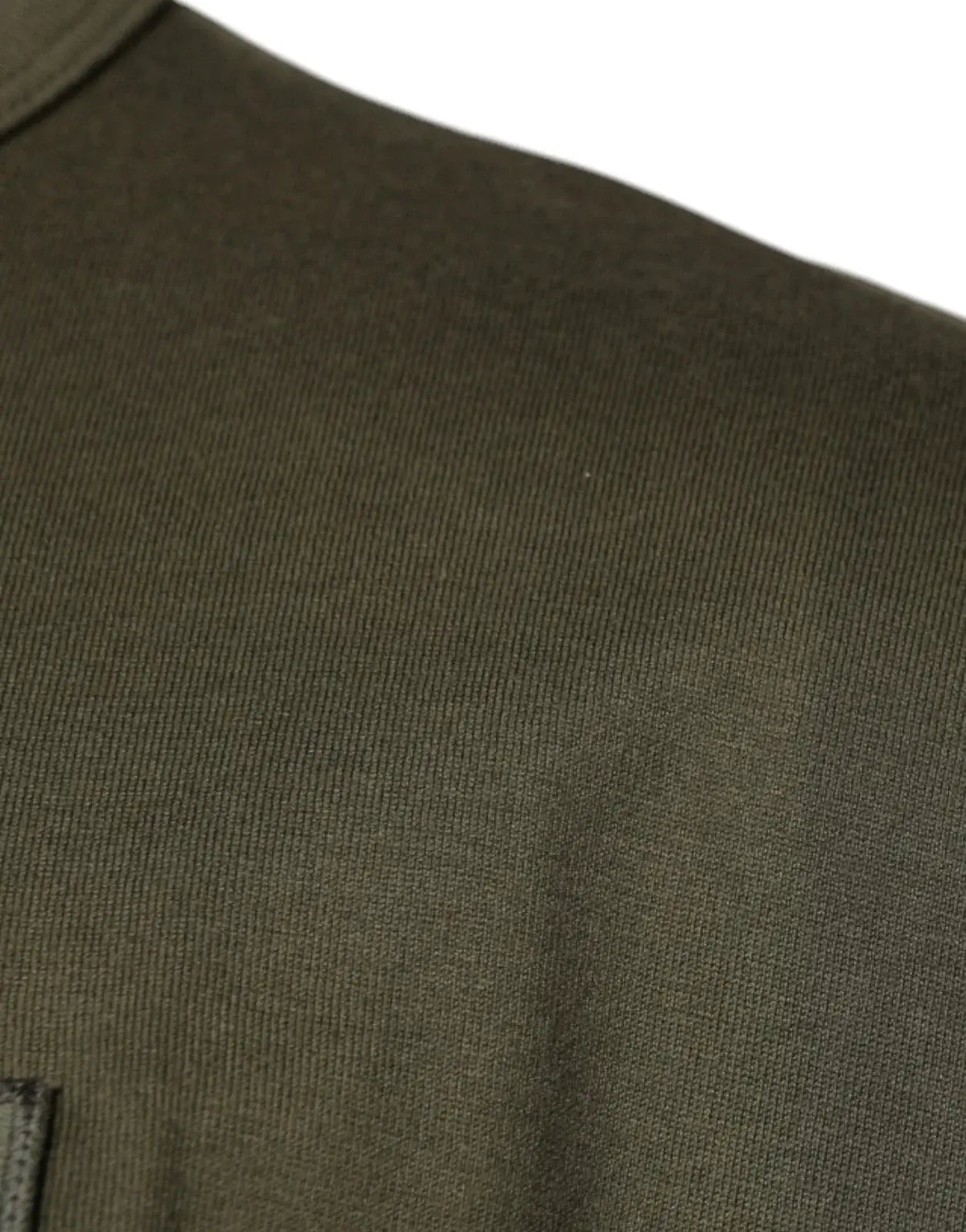 Olive green ribbed knit cotton t-shirt with subtle texture and small lower left pocket by dolce & gabbana