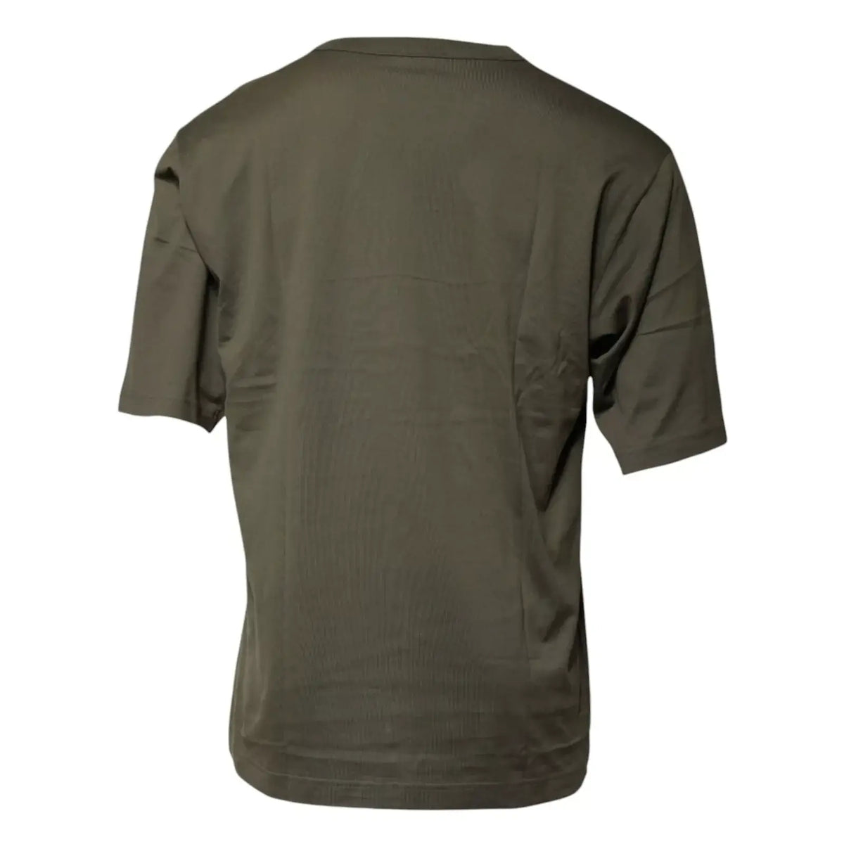 T-shirt olive vert court dolce & gabbana en coton avec col crew côtelé et texture verticale subtile