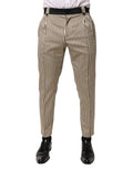 Pantalon slim beige et noir à rayures verticales dolce gabbana en coton avec coupe ajustée pour homme