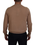 Beige pull en cachemire dolce & gabbana avec col rond et poignets côtelés manches longues