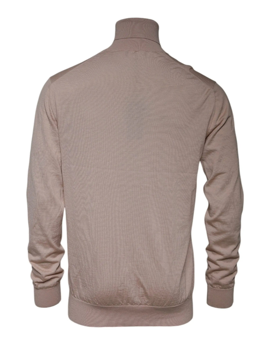 Dolce & gabbana pull beige en cachemire avec col roulé tissu lisse légèrement texturé poignets et ourlet côtelés