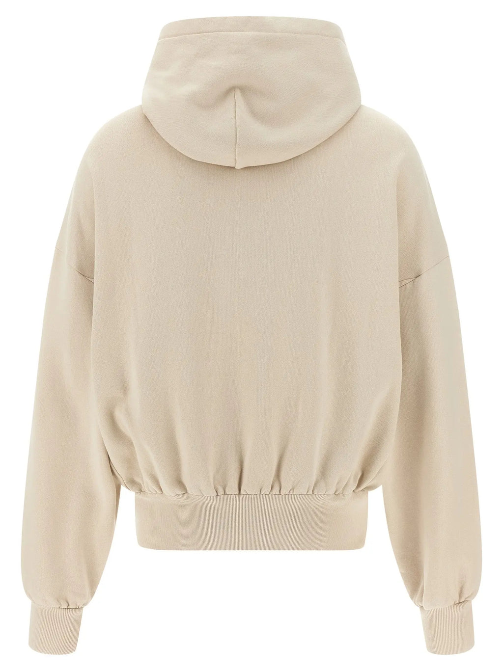 Beige dolce & gabbana coton sweatshirt à coupe courte avec poignets et ourlet côtelés en tissu doux et coupe décontractée